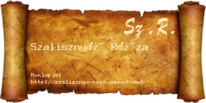 Szalisznyó Róza névjegykártya